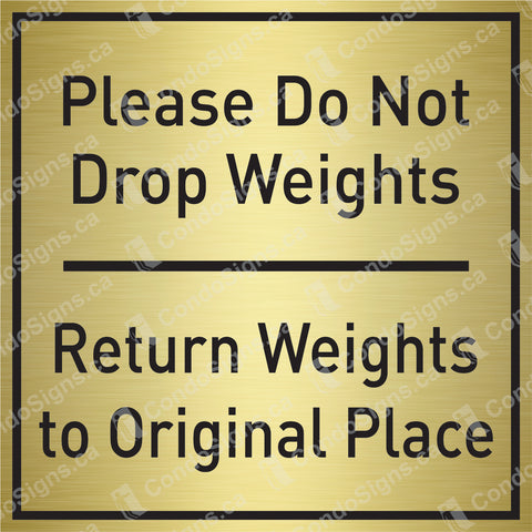 Please Do Not Drop Weights, Return Weights to Original Place