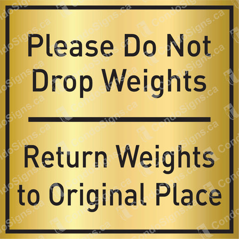 Please Do Not Drop Weights, Return Weights to Original Place