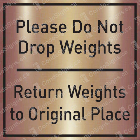 Please Do Not Drop Weights, Return Weights to Original Place