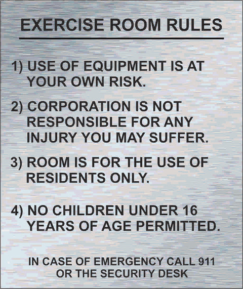 Exercise/Fitness Room Rules