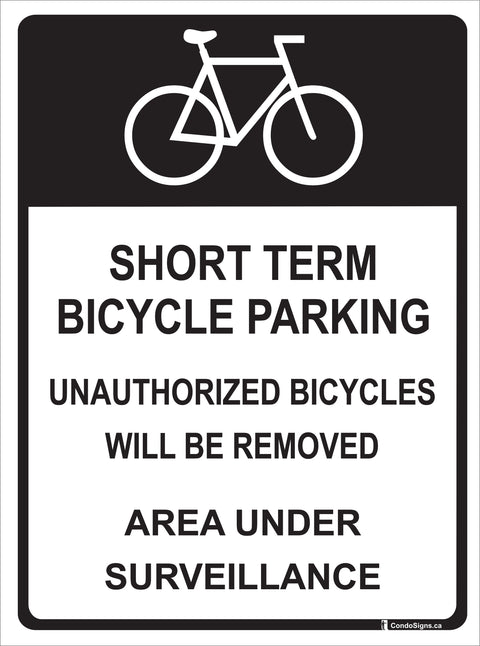 Short Term Bicycle Parking - Unauthorized Bicycles Will Be Removed