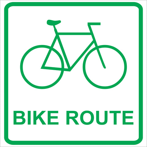 Bike Route Sign on Aluminum with Picto