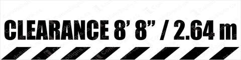 Clearance Sign 8'8" / 2.64 m - 48" W X 12" H