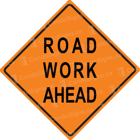 Road Work Ahead on Orange