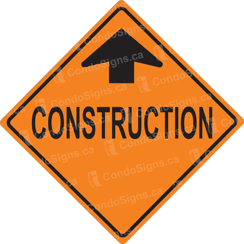 Construction Sign, Forward Facing Arrow