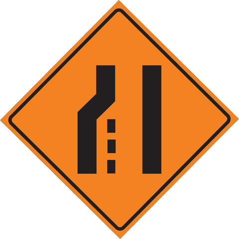 Left Lane Ending on Orange