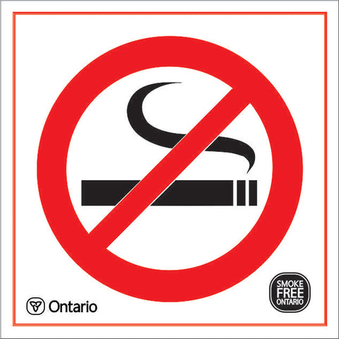 No Smoking, Smoke Free Ontario Act (7" x 7") Decal