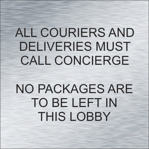 All Couriers Must Call Concierge (4" x 4")