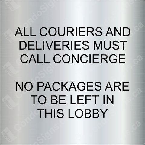 All Couriers Must Call Concierge (4" x 4")