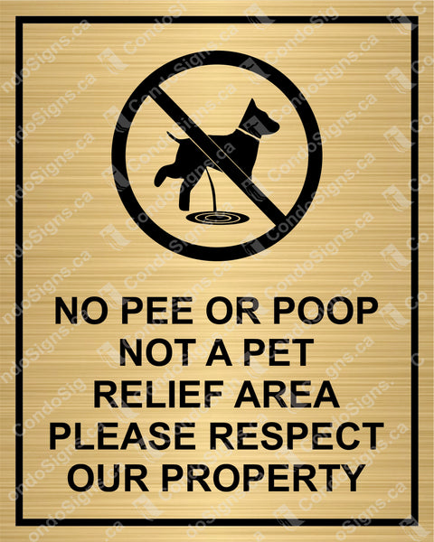 NO PEE OR POOP - Laser Engraved
