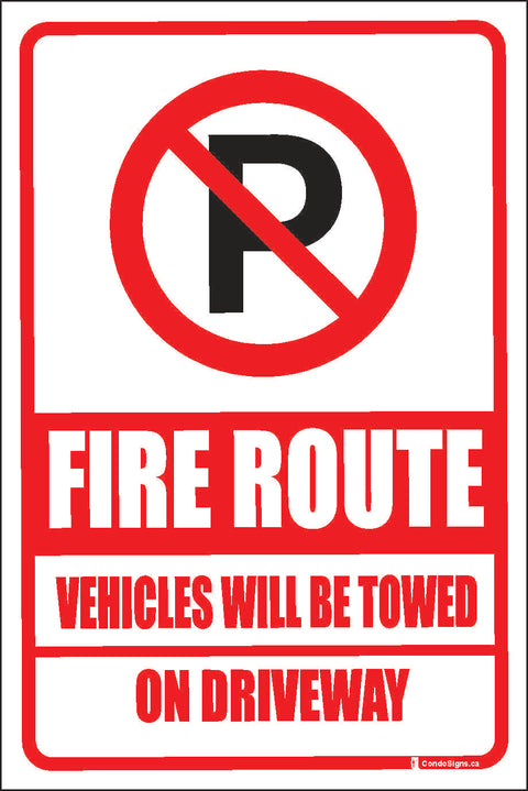 Fire Route (No Parking on Driveway)