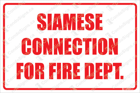 SIAMESE CONNECTION FOR FIRE DEPT.