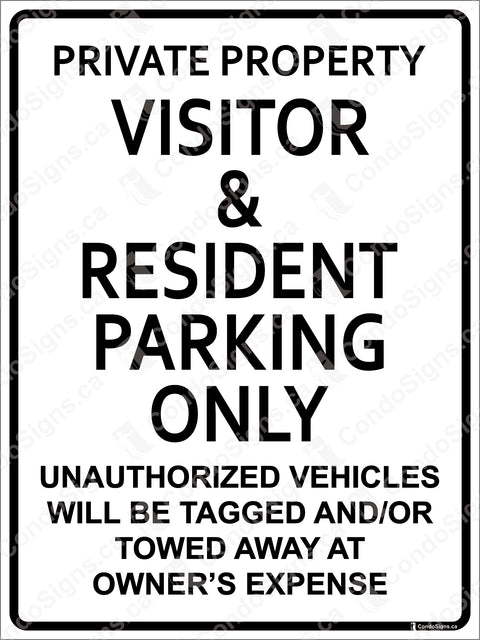 Visitor & Resident Parking Only