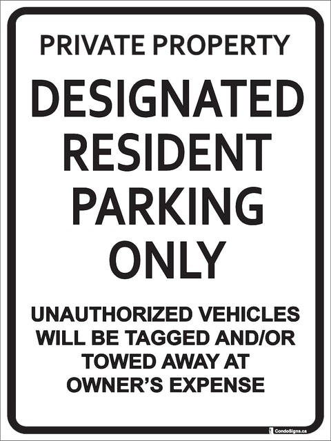 Designated Resident Parking Only