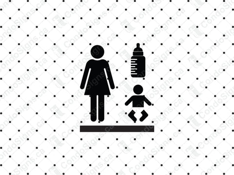 Women's Washroom and Feeding Room with Braille (Raised Lettering with 3M Adhesive)