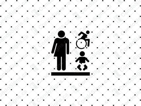 Inclusive Accessible Washroom with Braille (Raised Lettering with 3M Adhesive)
