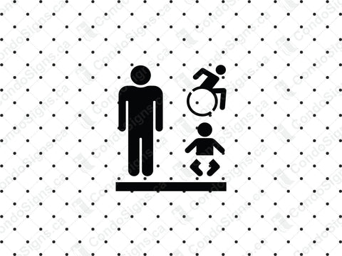 Men's Accessible Washroom with Braille (Raised Lettering with 3M Adhesive)
