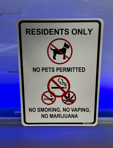 Residents Only, No Pets Permitted, No Smoking, No Vaping, No Marijuana
