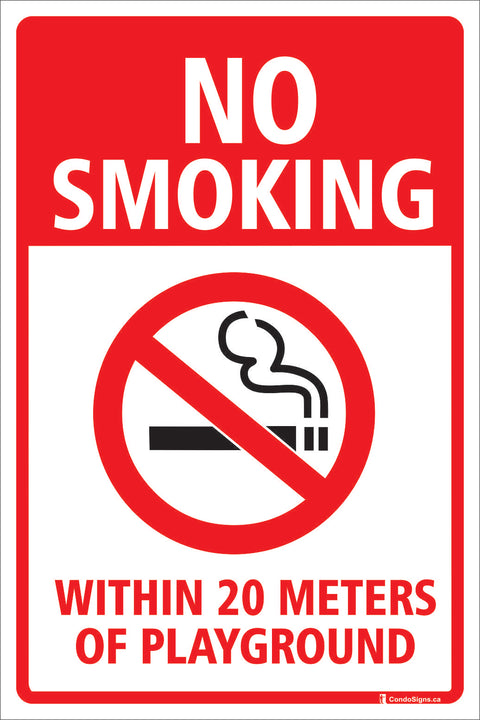 No Smoking Within 20 Metres of Playground