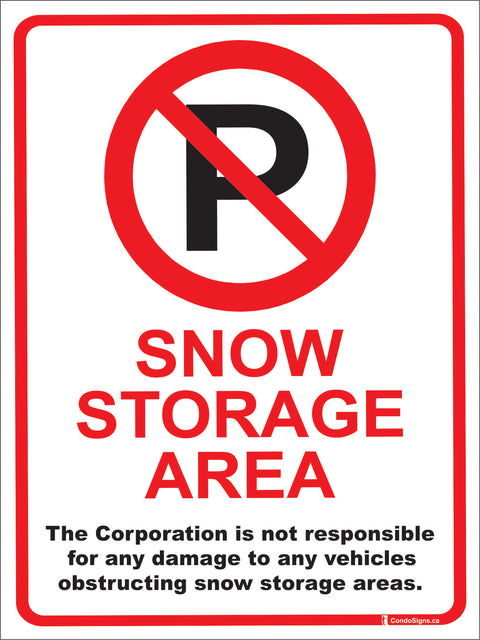 No Parking: Snow Piling Area