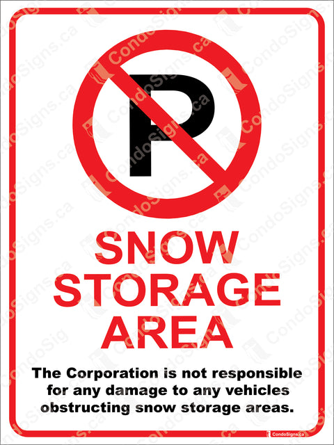 No Parking: Snow Piling Area