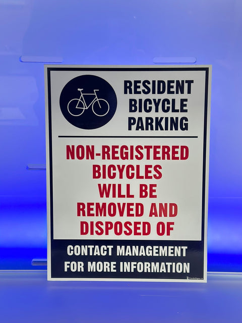 Resident Bicycle Parking Sign with Instructions