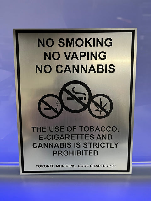 No Smoking, No Vaping, No Cannabis with Toronto By-Law (6" x 7.5)