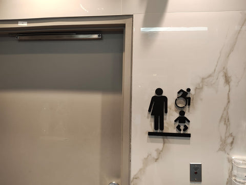 Inclusive Accessible Washroom with Braille (Raised Lettering with 3M Adhesive)