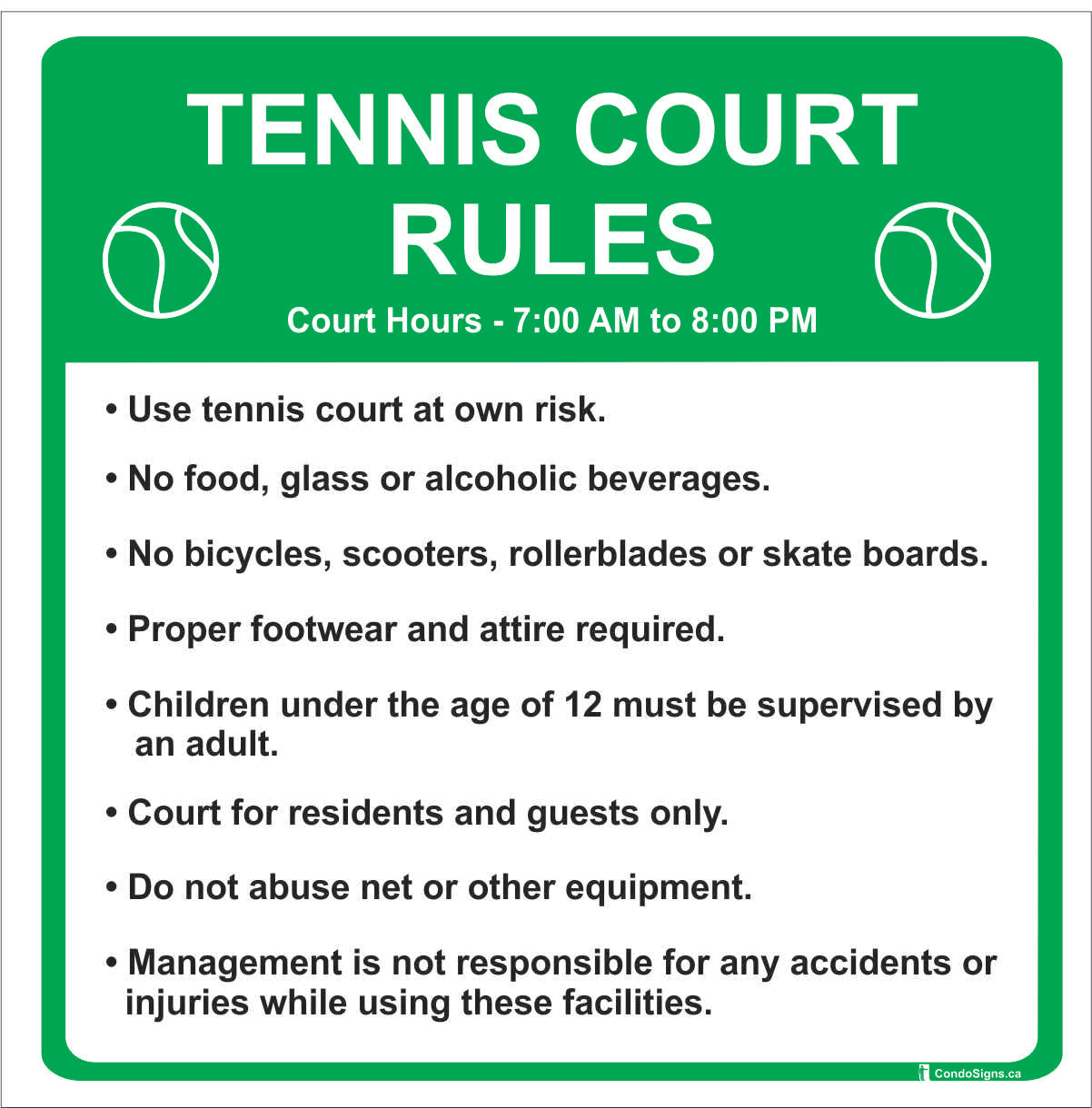 Tennis Court Rules (18