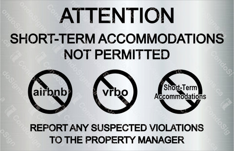 ATTENTION, SHORT-TERM ACCOMMODATIONS NOT PERMITTED - Brushed Silver Lamacoid