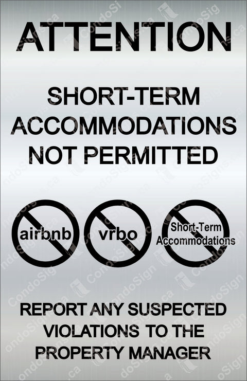 ATTENTION, SHORT-TERM ACCOMMODATIONS NOT PERMITTED - Brushed Silver Lamacoid