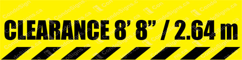 Clearance Sign 8'8" / 2.64 m - 48" W X 12" H