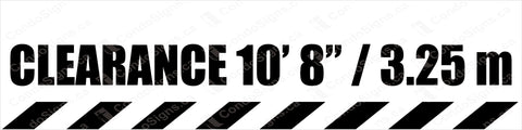 Clearance Sign 10'8" / 3.35 m - 48" W X 12" H