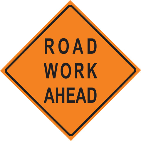 Road Work Ahead on Orange