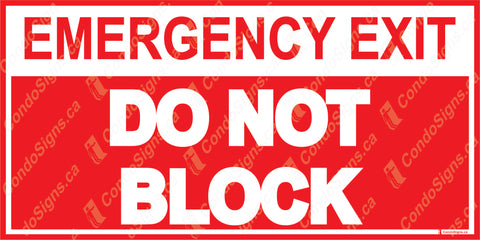 EMERGENCY EXIT DO NOT BLOCK