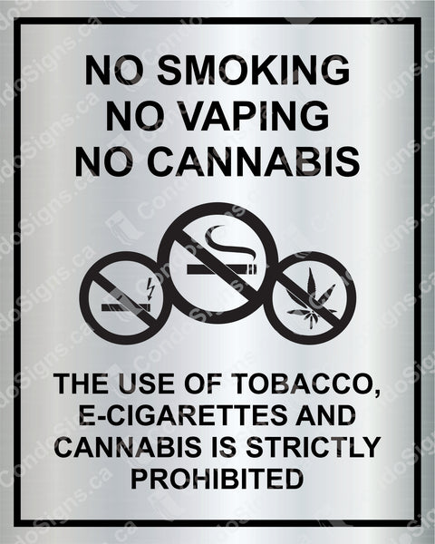 No Smoking, No Vaping, No Cannabis (7.5" x 6")