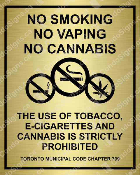 No Smoking, No Vaping, No Cannabis with Toronto By-Law (6" x 7.5)