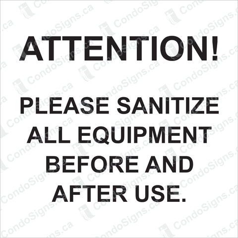 Attention: Please Sanitize Before and After Use (6" x 6")