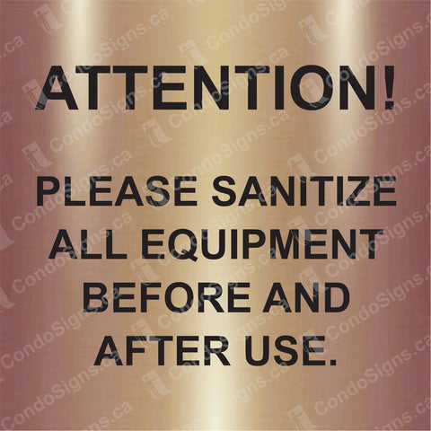 Attention: Please Sanitize Before and After Use (6" x 6")
