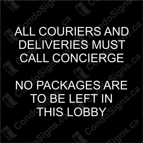 All Couriers Must Call Concierge (4" x 4")