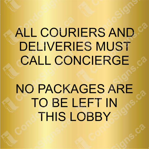 All Couriers Must Call Concierge (4" x 4")