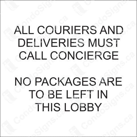 All Couriers Must Call Concierge (4" x 4")