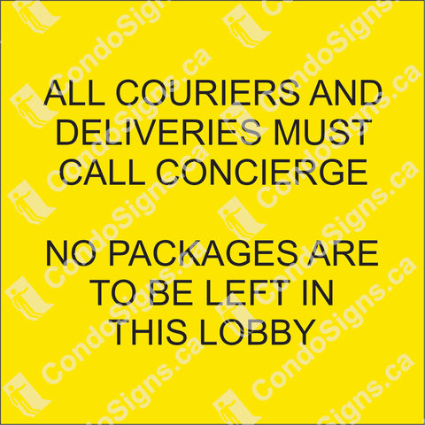 All Couriers Must Call Concierge (4" x 4")