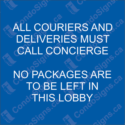 All Couriers Must Call Concierge (4" x 4")