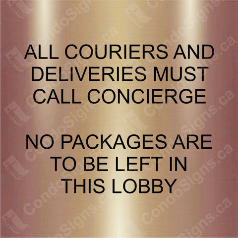 All Couriers Must Call Concierge (4" x 4")