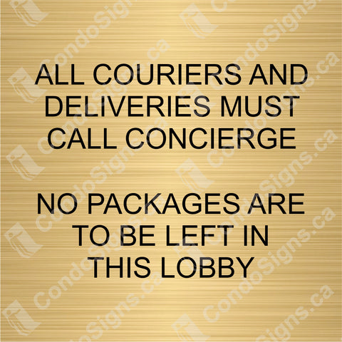 All Couriers Must Call Concierge (4" x 4")