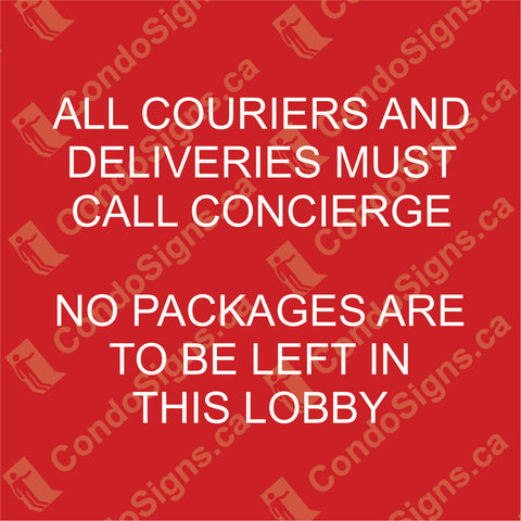 All Couriers Must Call Concierge (4" x 4")