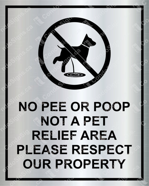 NO PEE OR POOP - Laser Engraved