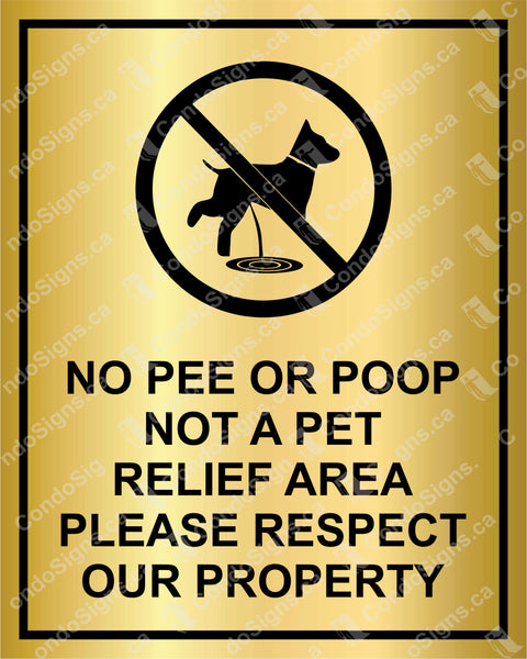 NO PEE OR POOP - Laser Engraved