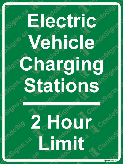 Electric Vehicle Charging Stations, 2 Hour Limit